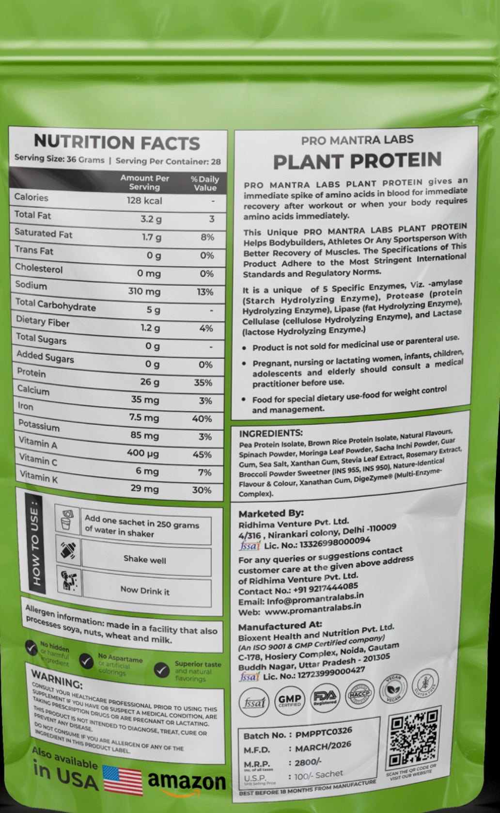 Tender Coconut Flavour Plant Protein 1 kg