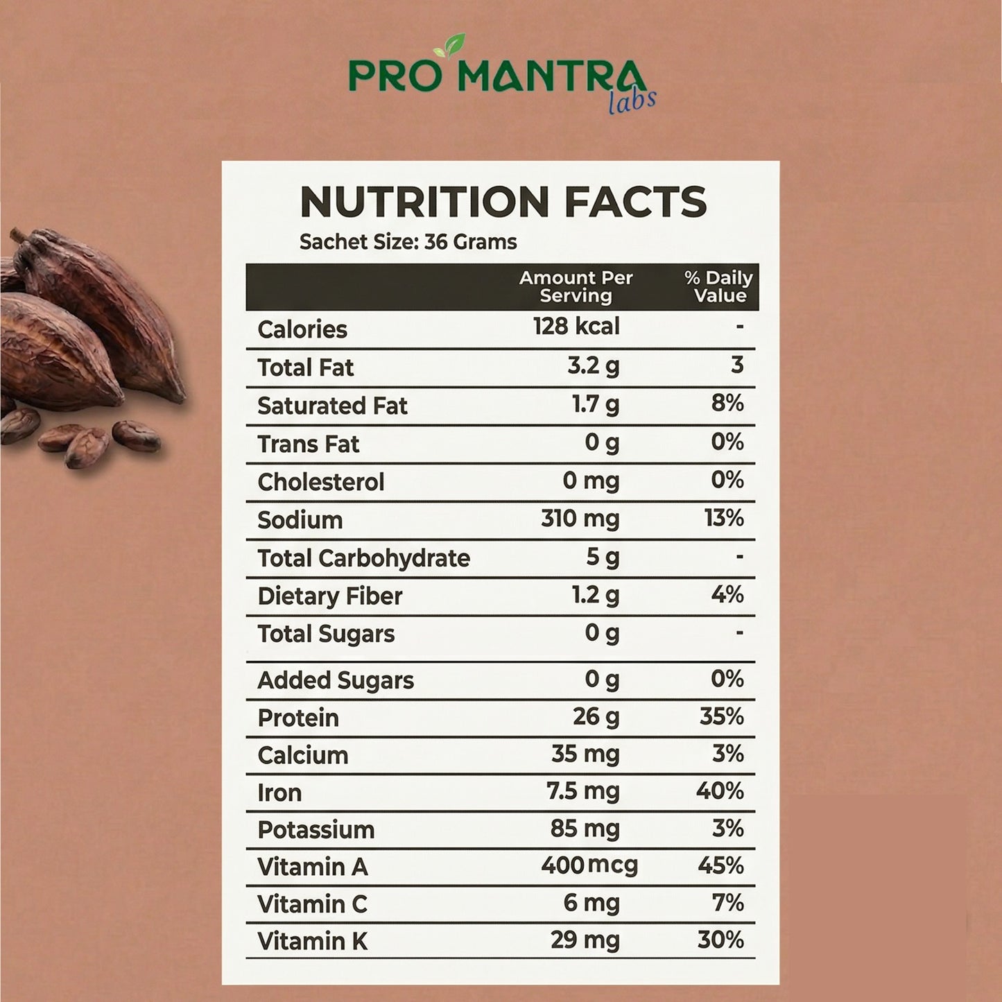 Double Chocolate Flavour Plant Protein 1 kg