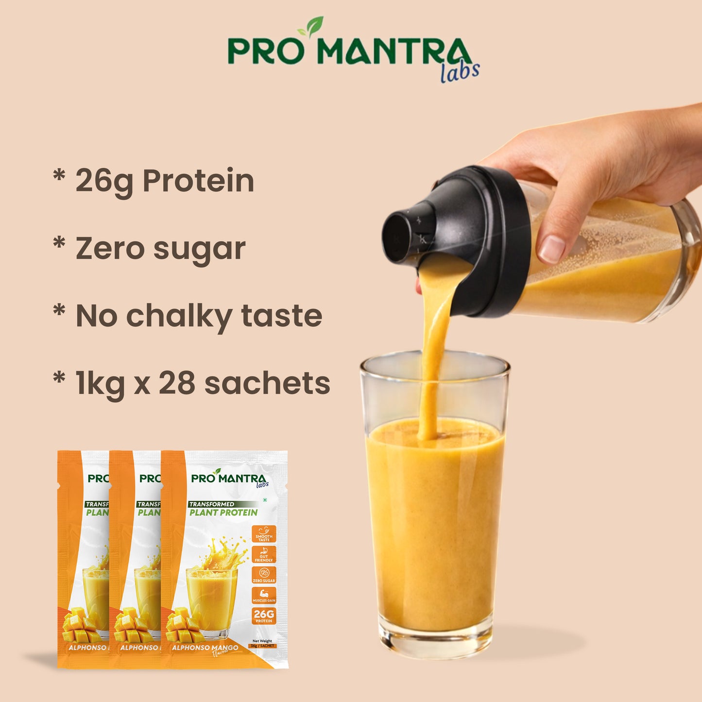 Alphonso Mango Flavour Plant Protein 1 kg