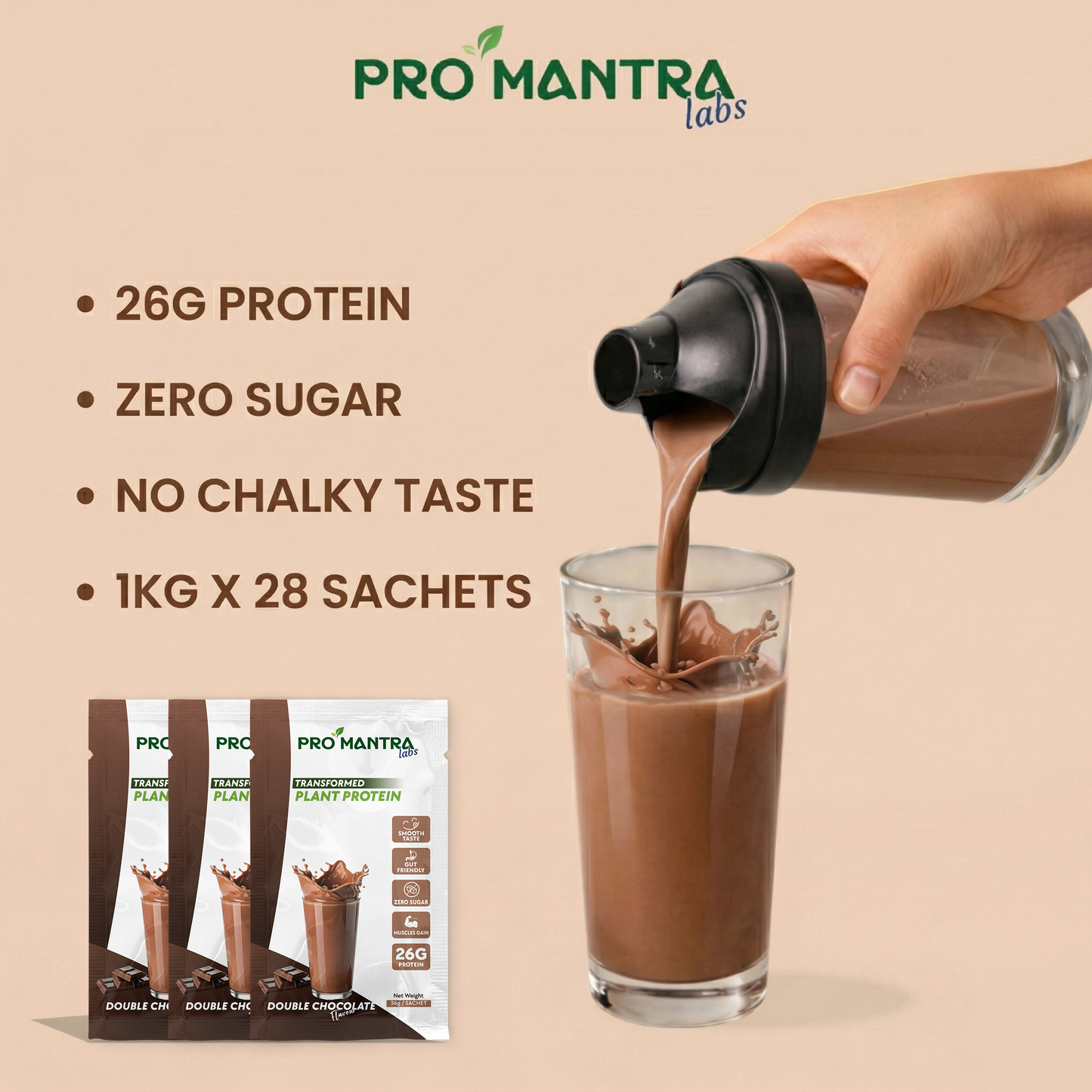 Double Chocolate Flavour Plant Protein 1 kg