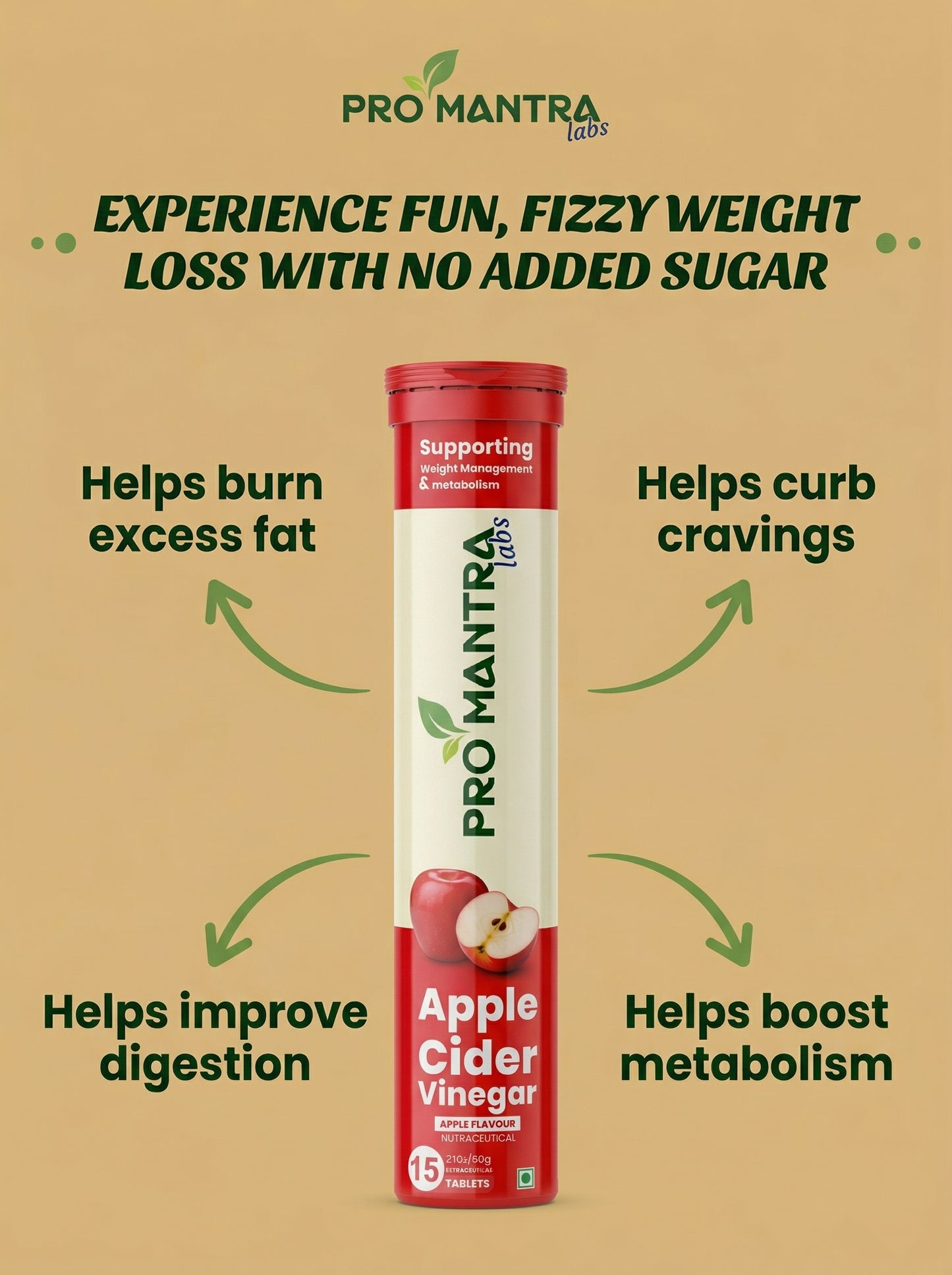 Apple Cider Vinegar Fizzy Tablets (Set of 4)